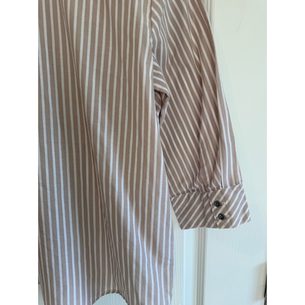 Blair Stripe Button‎ Front Shirt Women's Small Roll Tab Career Coastal Classic - Picture 5 of 9